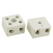 2 pack Wire Connector 2 Position Dual Row Ceramic Terminal Block 16A