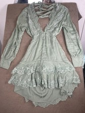 Sage Green Mini Dress with Lace Detailing ASOS DESIGN