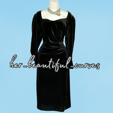 MONSOON RICH BLACK VELVET OCCASION PARTY DRESS SIZE 18