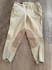 Ariat Youth Girls Side Zip Knee Patch Breeches Tan Size 6
