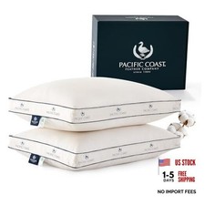 Goose Feather and Down Pillows, with 100 Organic Cotton Standard Pack of 2 