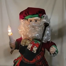🎅Vintage Porcelite Telco Scottish Santa Motion-ettes of Christmas Figure w/ Box