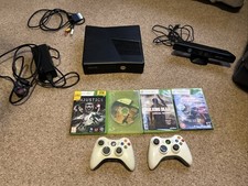 Microsoft Xbox 360 S 250GB Model 1439 With Kinect/ Games/ Leads And Controllers