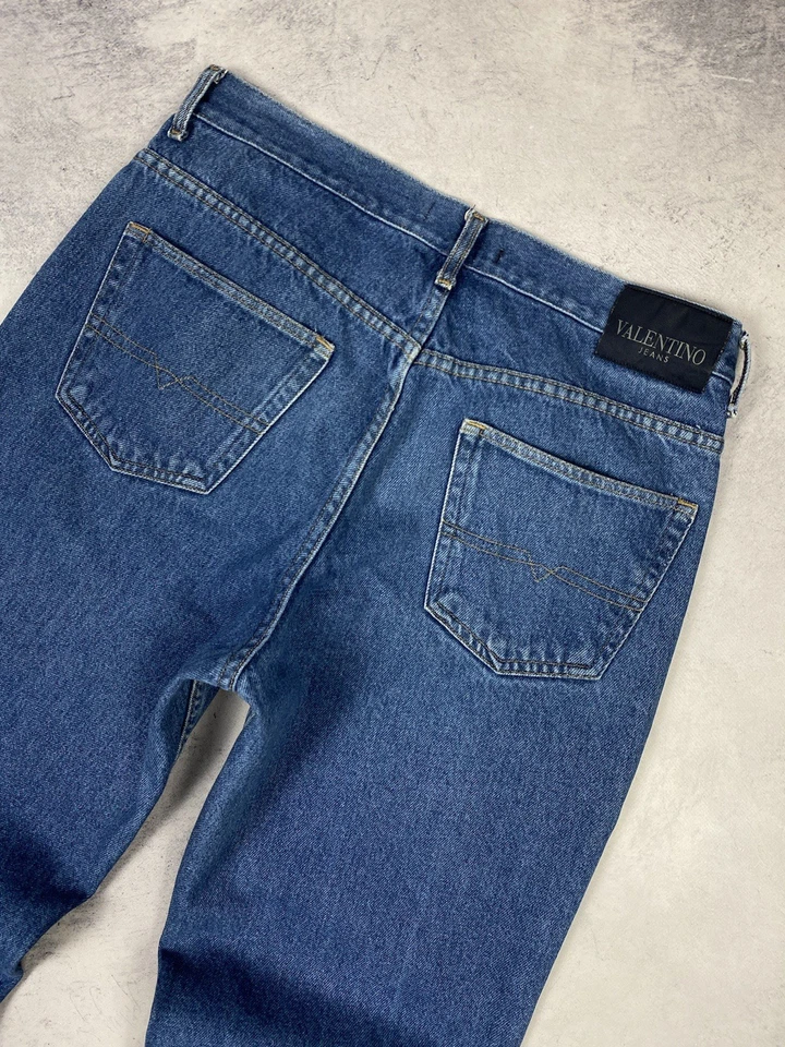 Valentino Jeans Vintage Azul Denim Regular Pierna Recta Hombres Talla W36 - Imagen 2 de 4