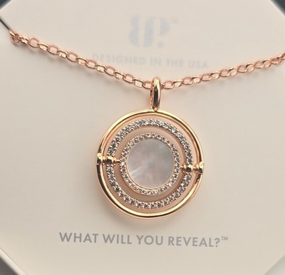 Bomb Party Unicorn Necklace Jade Sunrise Rose Gold Plating Flips to Mother of Pe