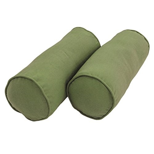 Blazing Needles 20-inch by 8-inch Double-corded Solid Twill Bolster Pillows with
