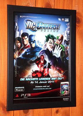 DC Universe Online PS3 PS4 Promo Rare Werbeblatt Gerahmt Poster Ad Framed.