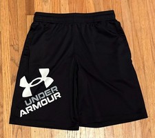 Under Armour Youth Large Black Shorts   Elastic Waist, Washable, Awesome 
