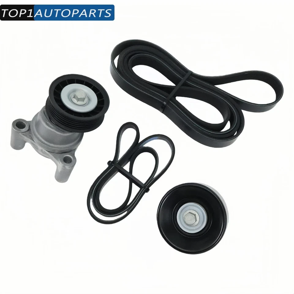 For GMC Sierra 2500 HD 2009-2014 K040355SF Serpentine Belt Tensioner Pulley Kit Foto 3 de 4