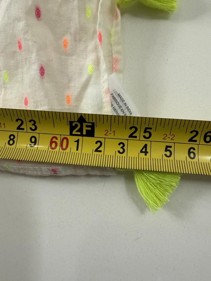 J.Crew Infinity Pom Pom Algodón Bufanda Ligera Verano - Usado en Excelente Condición Foto 4 de 4