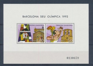 D495476 Spanish Andorra S/S MNH Olympics Barcelona 1992