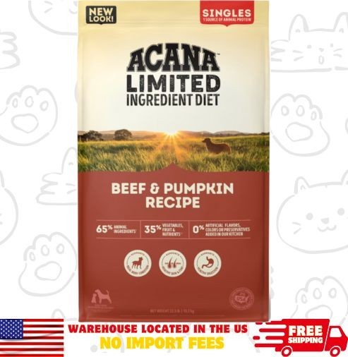 ACANA Singles Limited Ingredient Beef & Pumpkin Grain-Free Dry Dog Food, 22.5-lb