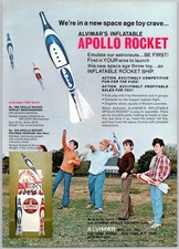1970 Alvimar Inflatable Apollo Rocket Vintage Toy Ad Store Display Space Toy