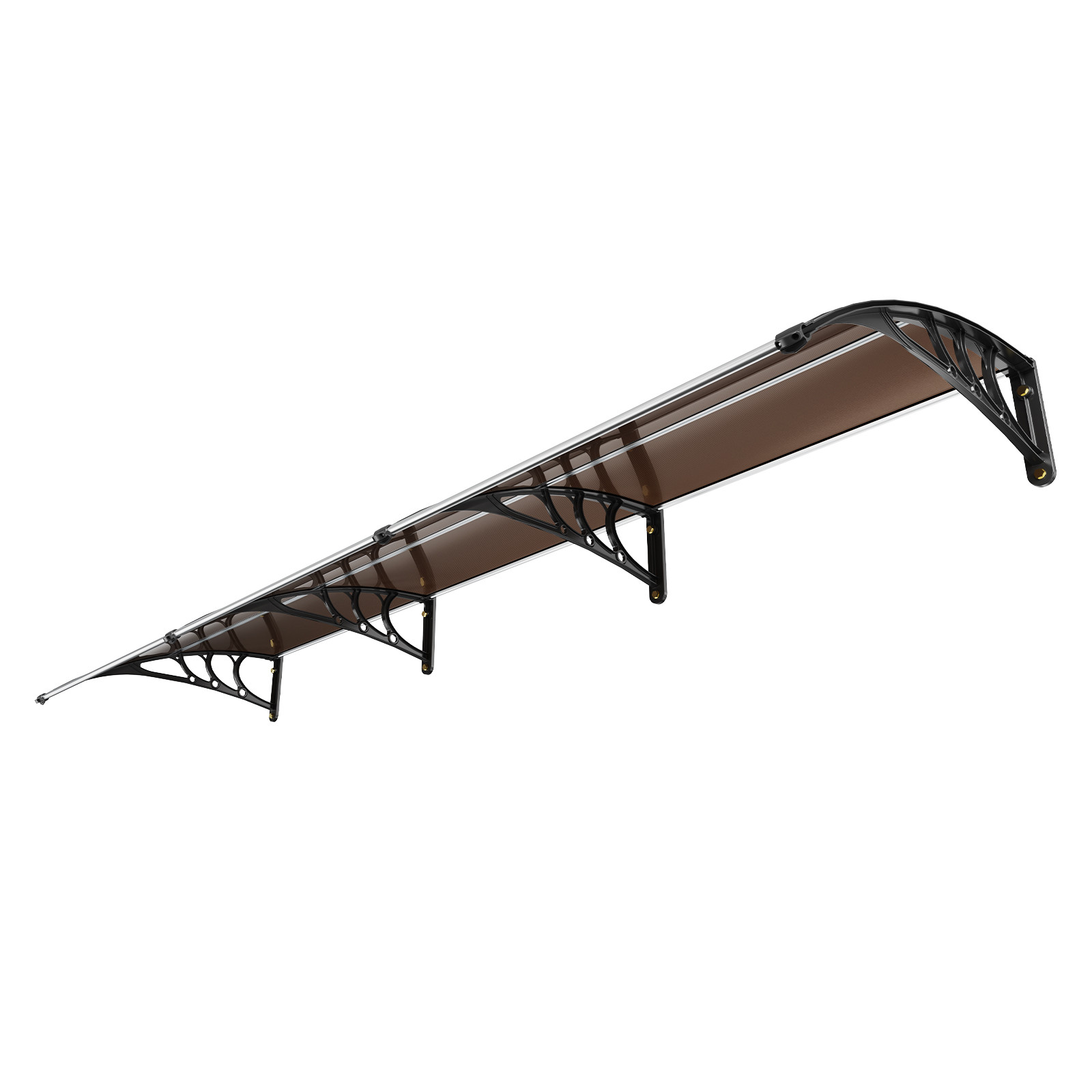 VEVOR Window Door Awning Canopy UV Rain Cover 38" x 117" PC Sheet Brown