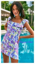 Lilly Pulitzer NWT Zoya Ruffle Romper Dew Drop Stay Fly 198 Size 10,16