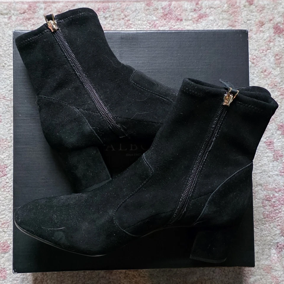 NOVO NA CAIXA Talbots Bota Tamanho Tornozelo Veludo Preto 9 Média - Imagem 3 de 4