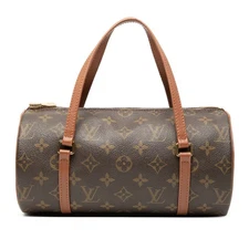 Authenticated Louis Vuitton Monogram Papillon 26 Brown Canvas Fabric Handbag