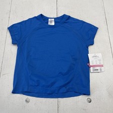 Athleta Girl Shirt Girls L 12 Blue Power Up Sport Length Tee UPF 40 Wicking