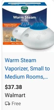 Vicks Warm Steam Vaporizer, Small to Medium Rooms, 1.5 Gallon Tank – USED