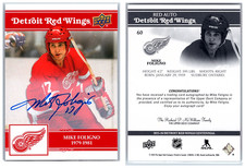 2025-26 Detroit Red Wings Centennial Red Auto #60 Mike Foligno