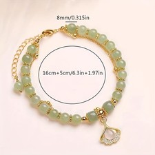 Adjustable Double Layer Anniversary Birthday Girlfriend Jewelry Ginkgo Leaf 