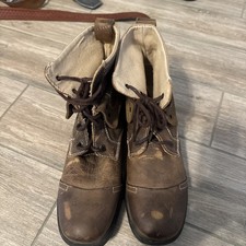 Bed Stu Mens 8 Roanne Boots Fold Over Distressed Whiskey Brown Leather