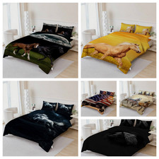 3D Horse Jumping Grass Quilt Cover Duvet Cover Comforter set