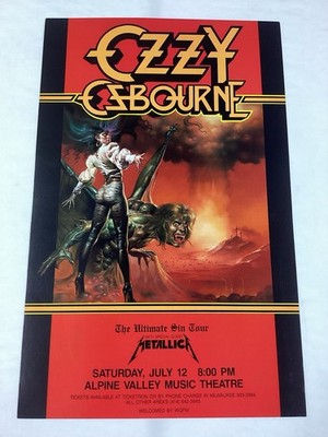 Ozzy Osbourne Rare 1986 Original Alpine Valley Promotional Concert