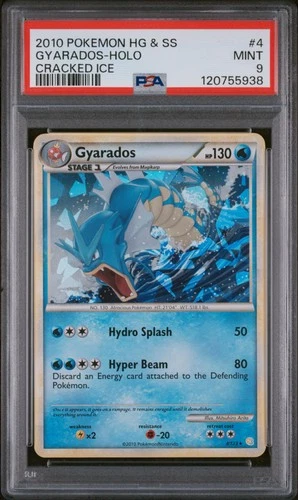 2010 POKEMON HEARTGOLD & SOULSILVER CRACKED ICE #4 GYARADOS-HOLO PSA 9