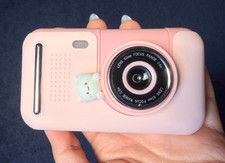 Kids Digital Camera Pink Selfie Toy Camera w/ 32GB SD Card  Lanyard