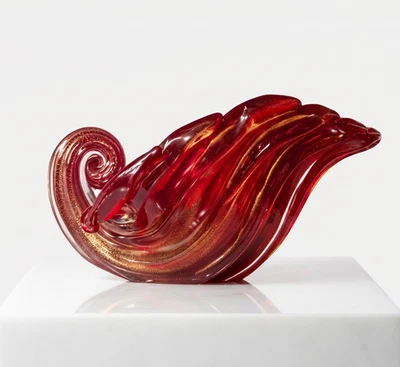 XXL Archimede Seguso 'a Coste' Muschel-Schale Gold, 1960s, Flavio Poli Sommerso - Bild 1 von 4