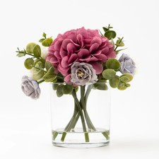 Better Homes Gardens Mixed Faux Hydrangea Arrangement in Clear Glass Vas 77366
