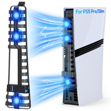 Auto Cooling Fan for PS5 Pro/Slim, USB 3.0 Port, Adjustable 3 Speed, with LED Li