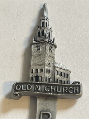 Old North Church Boston Pewter Vintage Souvenir Spoon Collectible
