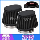 2X Universal Black 2" 51mm Metal Pod Air Filter With Clamp For Car Motorcycle AU