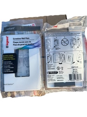 Legrand Radiant RWP26W Screwless Wall Plate   1-Gang   White   NEW