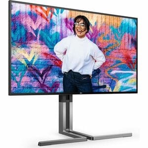 Aoc Size 27 Black U27u3cv 27" Nano Ips Uhd 4K 60Hz 4Ms Hdr400 Usb-C Rj45 Height Adjustable Docking Monitor - Image 2