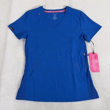 NWT Koi Lite Scrub Top Womens Slim Fit XS Blue Scrub Top Medical Nurse Charity