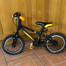 Carrera Cosmos 14in Kids Bike Black/Yellow Single Speed Caliper Brakes