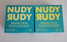 2x NUDY RUDY WASABI PEAR BODY BAR SOAP 4.2 OZ
