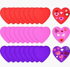 Foam Hearts Craft Shapes 48pc 6" Valentine DIY Classroom Crafts NEW