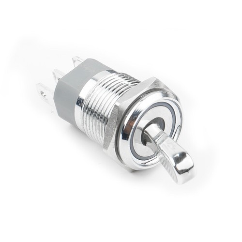 16mm LED 1NO Toggle Switch Metal Latching Rocker Arm Switch 15A 3-24V Waterproof - Picture 6 of 9