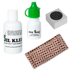 Cue Silk Billiard Pool Cue Shaft Maintenance Kit - 4 Items Included