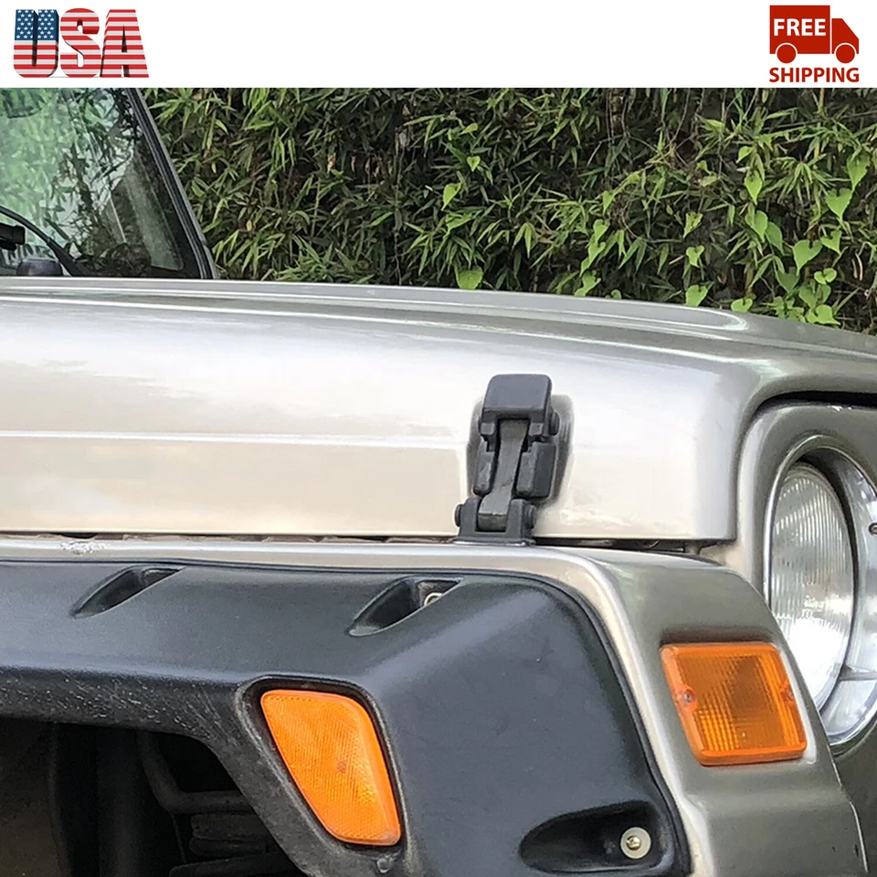2PCS Black Front Hood Catch Latch Locking Pins For Jeep Wrangler TJ 1997-2006 US Foto 2 de 4