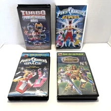 Vintage Power Rangers VHS Tapes Clamshell Movies (Lot Of 4) TESTED