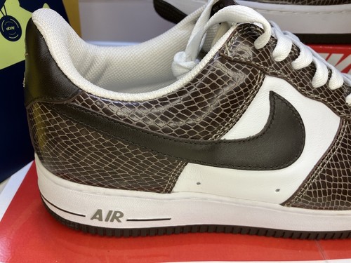 Nike Air Force 1 Snakeskin Baroque Trainers Men Size 10 UK 45 EU Brown Rare - Picture 9 of 24