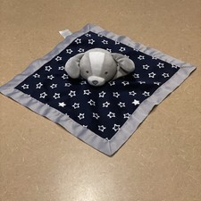 Carters Stars Plush Dog Rattle Silk Trim Lovey Security Blanket Blankie Lovie