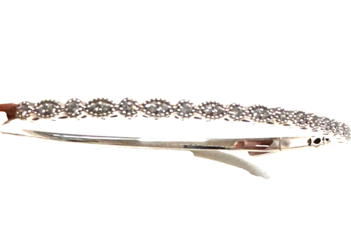 Pandora Sterling Silver Timeless Elegance Bangle with Hinged Clasp 590522CZ - 3 - Picture 4 of 8