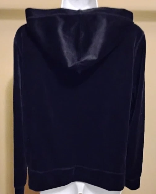 Chaqueta de terciopelo con capucha manga larga lentejuelas lisas negra algodón vintage nueva con etiquetas talla: M Foto 2 de 2