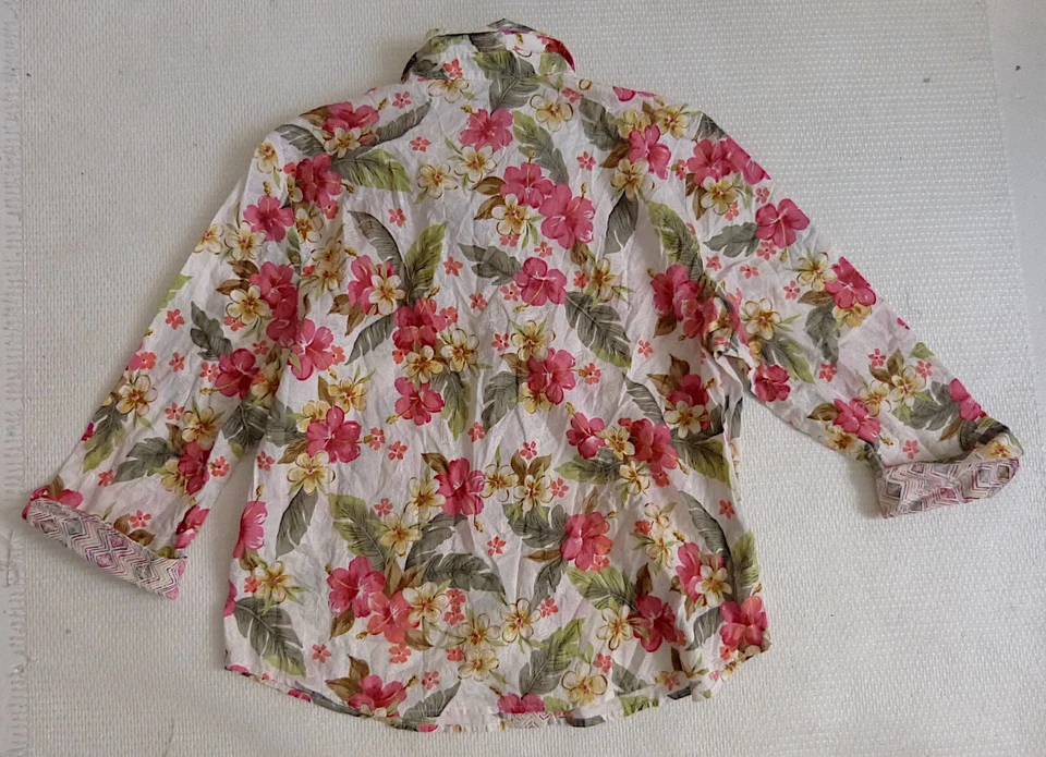 Alfred Dunner chemise imprimée brodée fleurie coton 14P XL - Photo 4/4